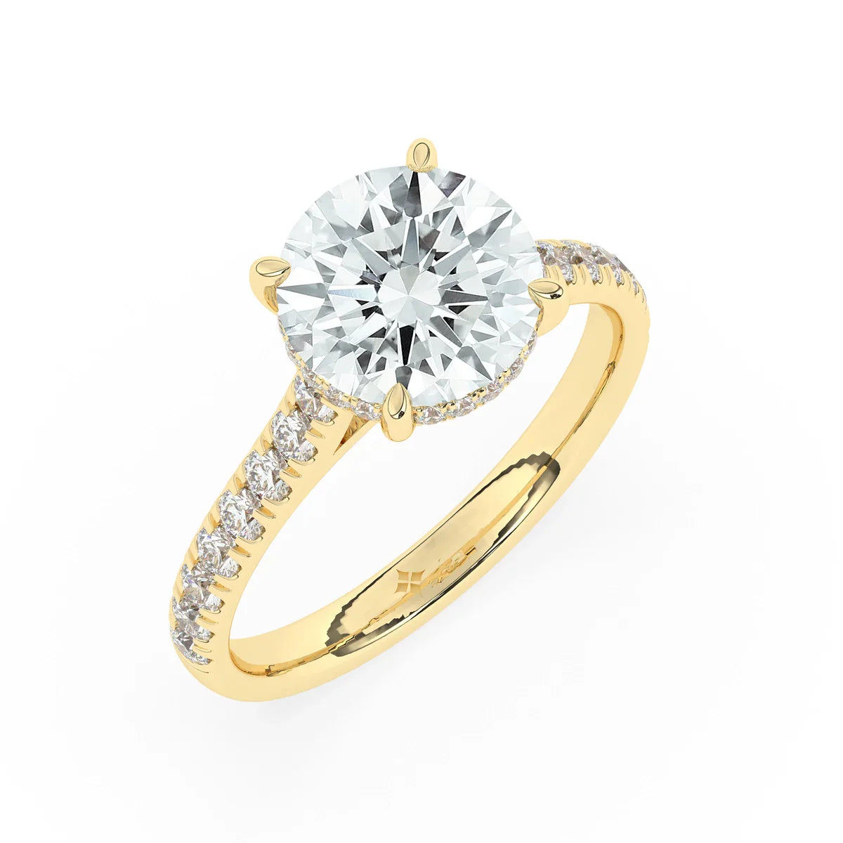 Stunning 3.0 CT Round Moissanite Engagement Ring with Double Hidden Halo & Pave Design 6
