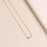 0.40 CT Baguette Moissanite Diamond Bar Pendant Necklace in Solid Gold 5