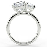 Stunning 3.88 TCW Emerald & Pear Moissanite Engagement Ring with Two Stone Design 6