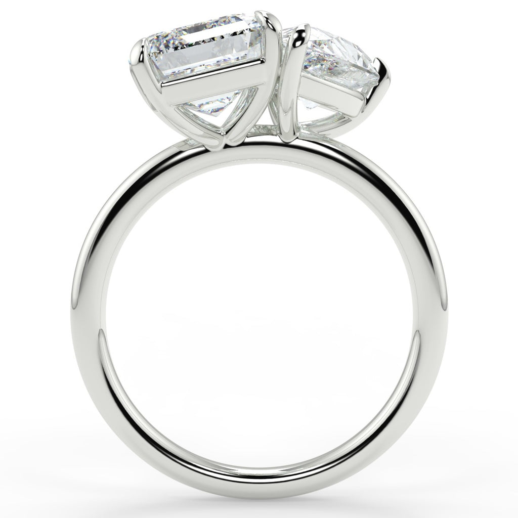Stunning 3.88 TCW Emerald & Pear Moissanite Engagement Ring with Two Stone Design 6