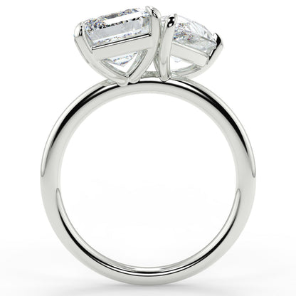 Stunning 3.88 TCW Emerald & Pear Moissanite Engagement Ring with Two Stone Design 6