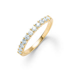 1.32 TCW Round Aquamarine Lab Made Diamond- March Birthstone Wedding Band 1