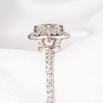 Stunning 2.0 CT Oval Moissanite Engagement Ring with Halo & Pave Design 5
