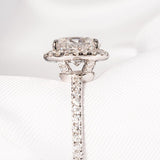 Stunning 2.0 CT Oval Moissanite Engagement Ring with Halo & Pave Design 5
