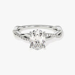 Stunning 1.0-2.0 CT Oval Moissanite Engagement Ring with Twisted Pave Design 4