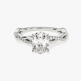 Stunning 1.0-2.0 CT Oval Moissanite Engagement Ring with Twisted Pave Design 4