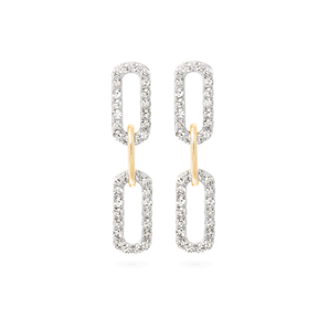 1.50 TCW Round Cut Moissanite Chain Earrings in Gold