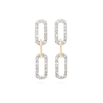1.50 TCW Round Cut Moissanite Chain Earrings in Gold 9