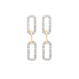 1.50 TCW Round Cut Moissanite Chain Earrings in Gold 9