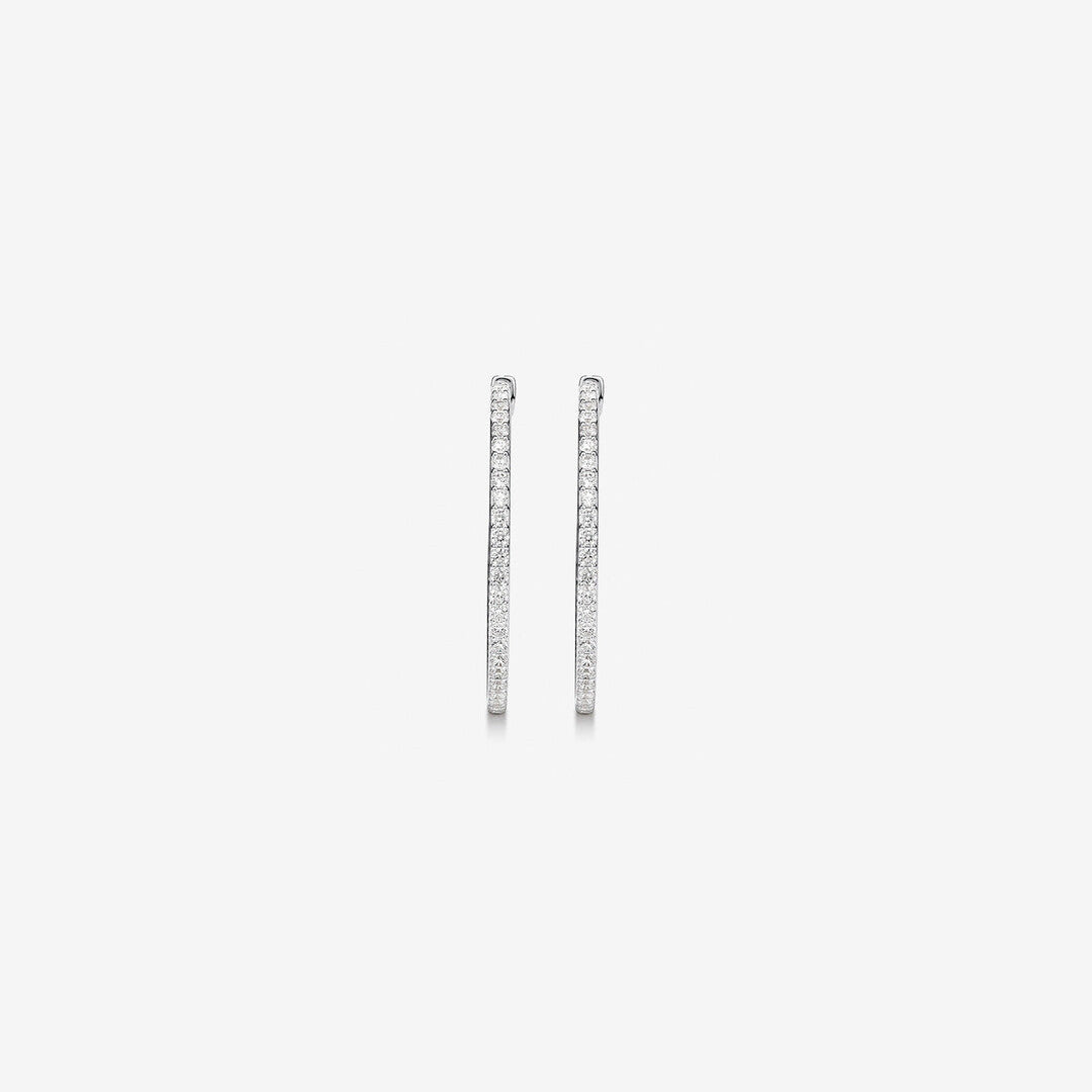 Round Cut Cubic Zirconia in 925 Sterling Silver Earrings 2