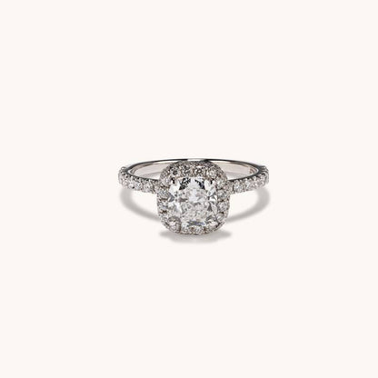 Stunning 1.51 CT Cushion Moissanite Engagement Ring with Halo & Pave Design 1