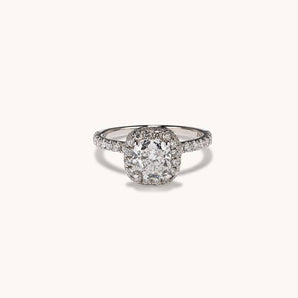 Stunning 1.51 CT Cushion Moissanite Engagement Ring with Halo & Pave Design