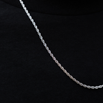 Polished Finish Rope Silver Necklace For Him 4
