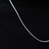 Polished Finish Rope Silver Necklace For Him 4