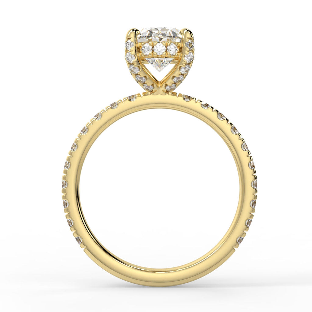 Stunning 2.11 CT Oval Moissanite Engagement Ring with Hidden Halo & Pave Design 2