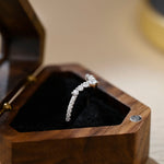 Stunning 0.5 CT Round Moissanite Stones V-Shaped Wedding Band 6