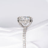 Stunning 4.0 CT Oval Cut Moissanite Engagement Ring with Hidden Halo & Pave Design 7