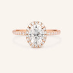 Stunning 1 CT Oval Moissanite Engagement Ring With Halo & Pave Design 5