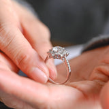 Stunning 0.5 - 1.5 CT Round Moissanite Engagement Ring with Cluster Design 2