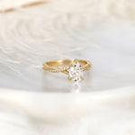 Stunning 1.50 CT Pear Moissanite Engagement Ring with Twisted Pave Design 2