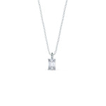 1.0 CT Emerald Cut Moissanite Diamond Solitaire Pendant Necklace in Solid Gold 6
