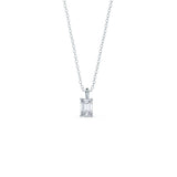 1.0 CT Emerald Cut Moissanite Diamond Solitaire Pendant Necklace in Solid Gold 6