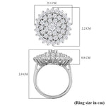 Round Cut Halo Style Cubic Zirconia in 925 Sterling Silver Ring 7