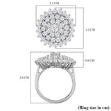 Round Cut Halo Style Cubic Zirconia in 925 Sterling Silver Ring 7