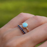 0.90 CT Round Topaz Lab Made Diamond-December Birthstone Engagement Ring 3