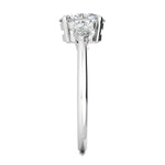 Stunning 0.7 CT Oval Moissanite Stones Three Stones Wedding Band 4