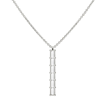 0.14 CT Baguette April Lab Made Diamond- April Birthstone Necklace 9