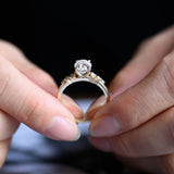 Stunning 1.0 - 2.0 CT Oval Moissanite Engagement Ring with Cluster Design 4