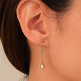 0.30 TCW Round Cut Moissanite Drop Earrings in Gold 4