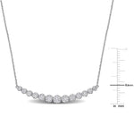 Round Cut Cubic Zirconia in 925 Sterling Silver Necklace 3
