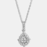 Round Cut Cubic Zirconia in 925 Sterling Silver Necklace 1