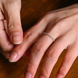Stunning 0.2 TCW Round Moissanite Stones Half Eternity Wedding Bands 4