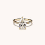 Stunning 2.01 CT Pear Moissanite Engagement Ring with Pave Design 1