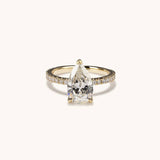 Stunning 2.01 CT Pear Moissanite Engagement Ring with Pave Design 1