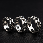 Cuban Style Silver Men's Wedding Band 3