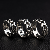 Cuban Style Silver Men's Wedding Band 3