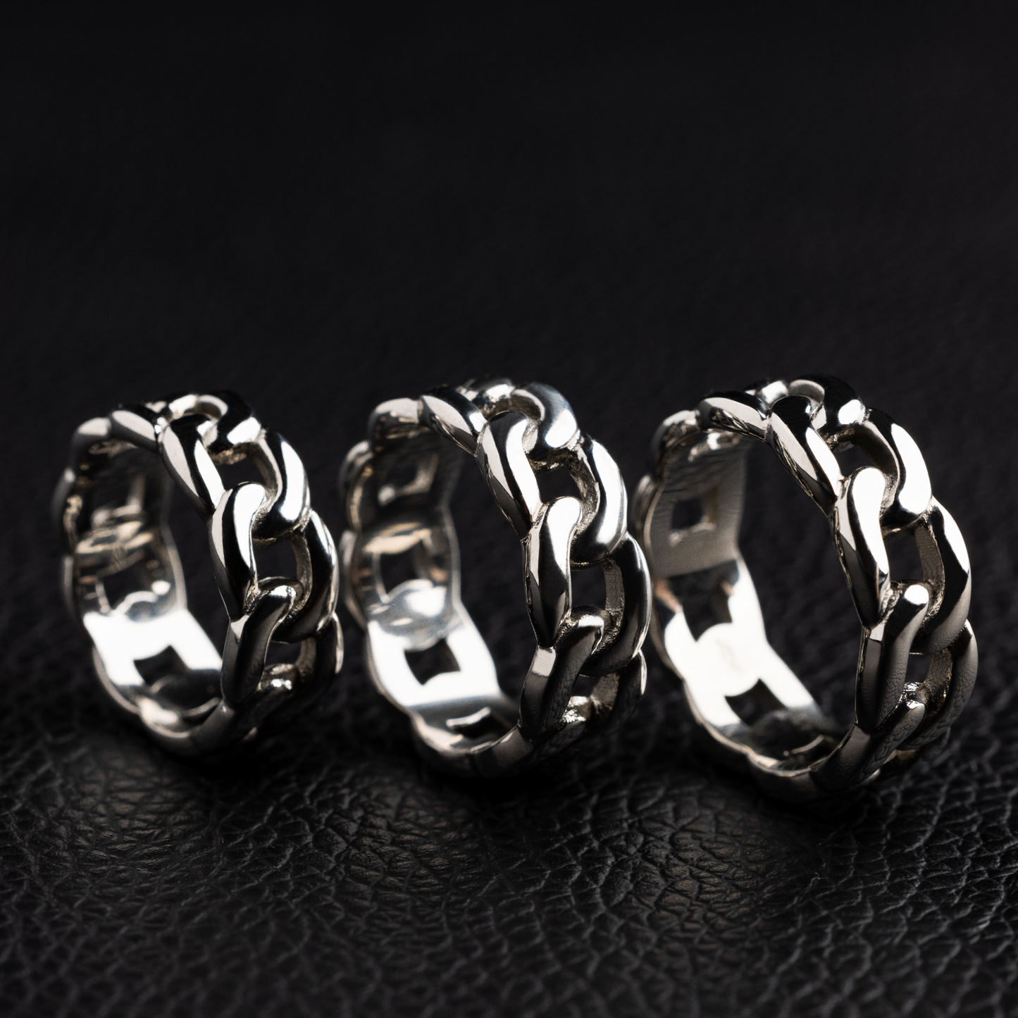 Cuban Style Silver Men's Wedding Band 3