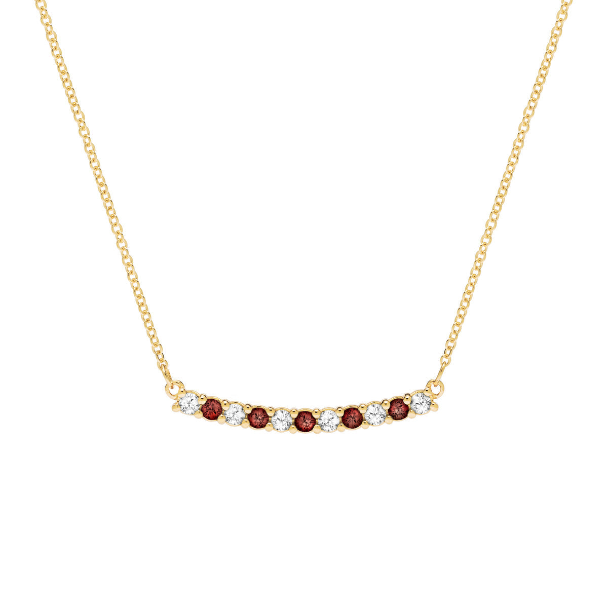 1.38 TCW Round Garnet Lab Made Diamond- January Birthstone Necklace 1