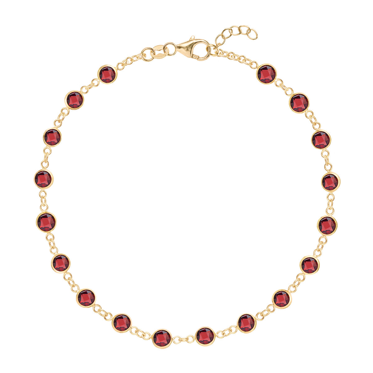 5.0 TCW Round Garnet Lab Made Diamond- January Birthstone Bracelets 1