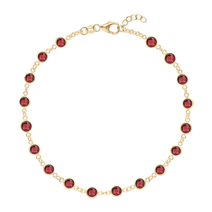 5.0 TCW Round Garnet Lab Made Diamond- January Birthstone Bracelets 1