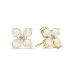 1.16 TCW Round Opal Lab Made Diamond- October Birthstone Studs 1