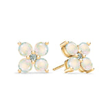1.16 TCW Round Opal Lab Made Diamond- October Birthstone Studs 1