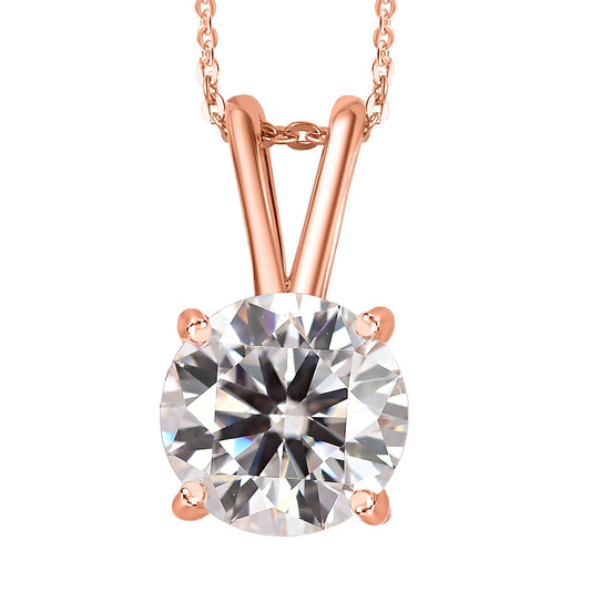 Round Cut Cubic Zirconia in 925 Sterling Silver Necklace 1
