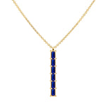 0.13 TCW Baguette Sapphire Lab Made Diamond- September Birthstone Necklace 1