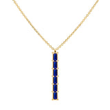 0.13 TCW Baguette Sapphire Lab Made Diamond- September Birthstone Necklace 1