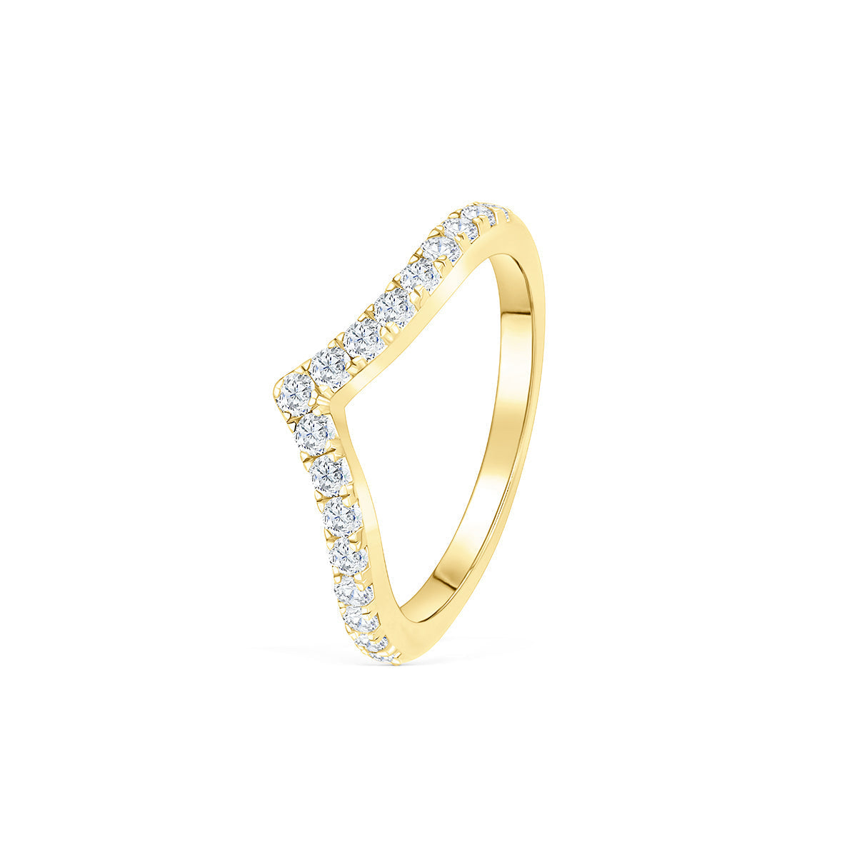 Stunning 0.3 TCW Round Moissanite Stones Curved Wedding Band 2